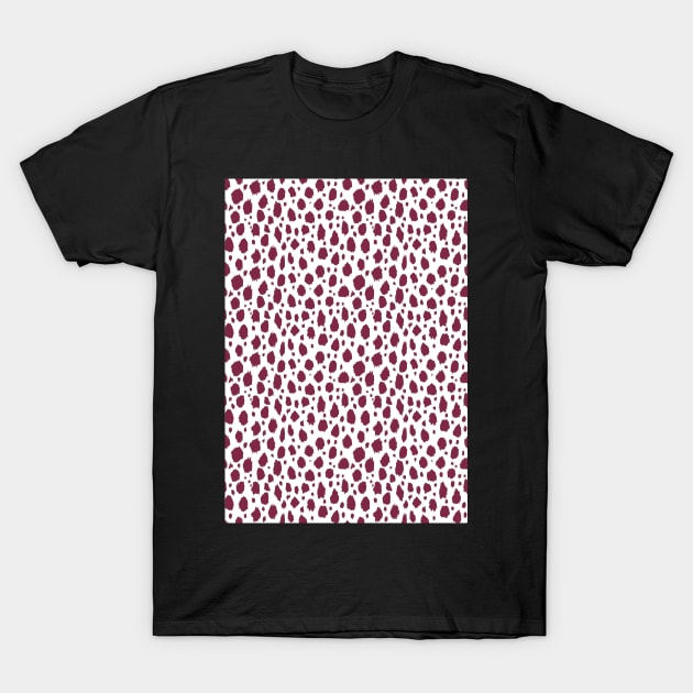 White and red Spot Dalmatian Pattern T-Shirt by Juliewdesigns